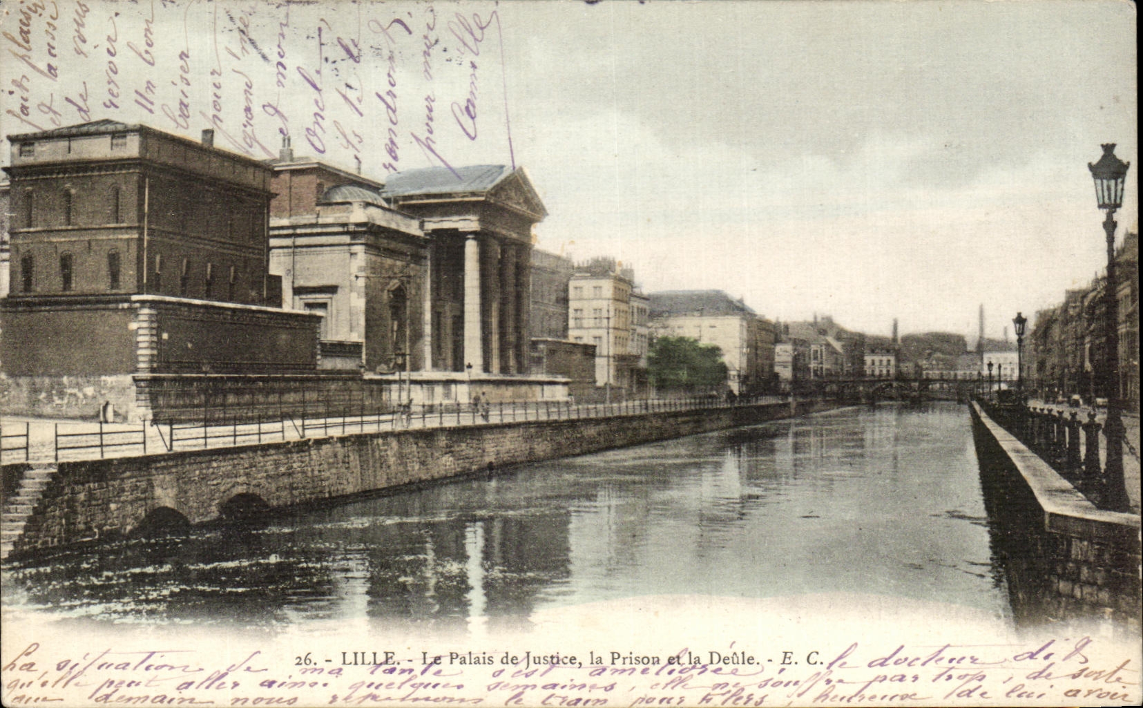 CPA Lille Le Palais De Justice la Prison et la Deule