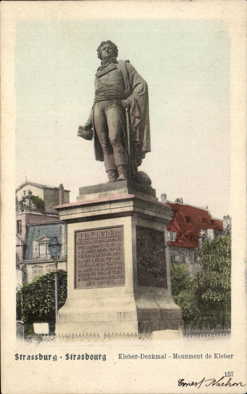 CPA Strassburg Strasbourg kleber Denkmal Monument de Kleber