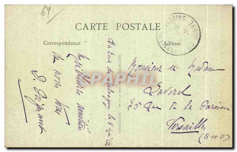 CPA Lyon Place Carnot et Gare de Perrache — Rückseite