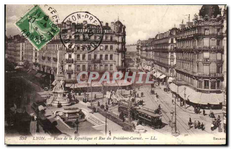 LYON — Place de la République et Rue du Président-Carnot — LL. SELECT.