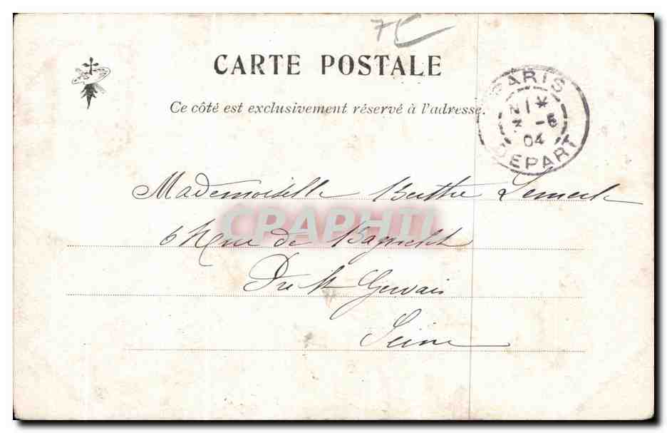 CPA Notre Dame Paris Peniche  — Verso