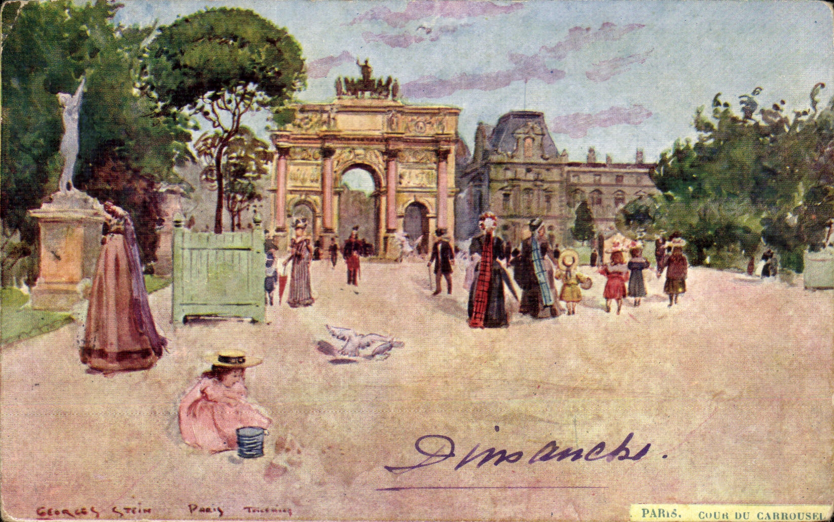 CPA Paris Cour du Carrousel Louvre