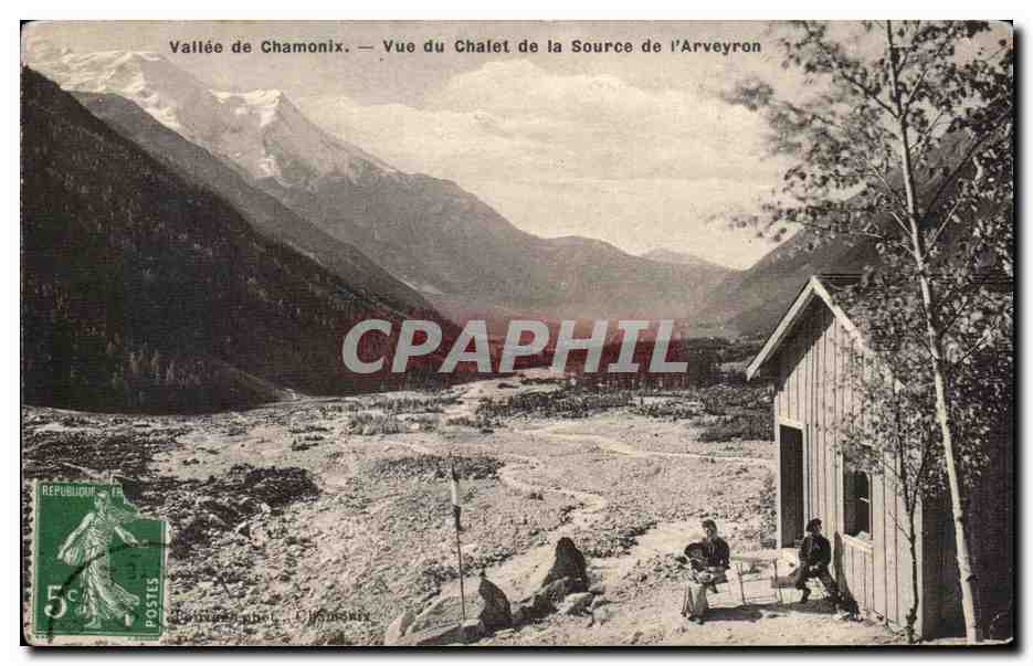 CPA Vallee de Chamonix Vue du chalet de la source de l Arveyron