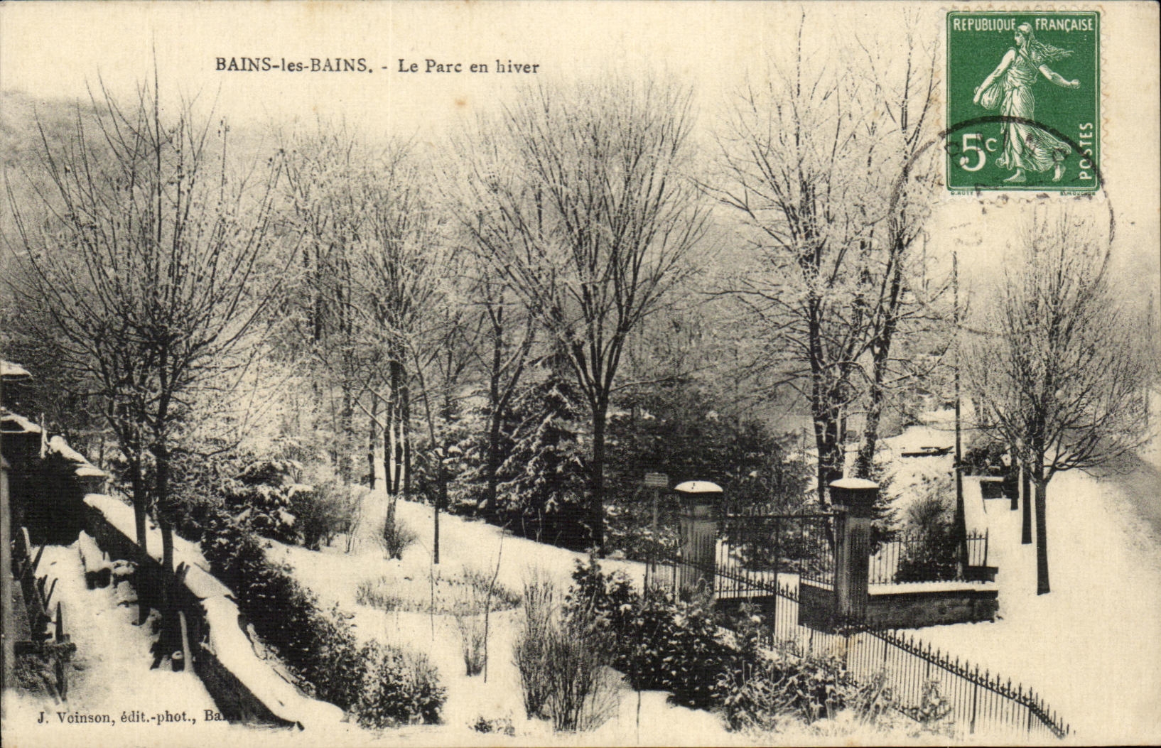 CPA Bains les Bains Le Parc en hiver