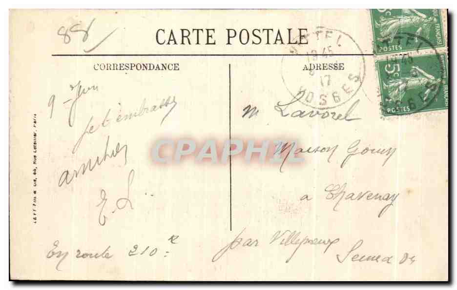 CPA Vittel Vue generale du Village — Rückseite