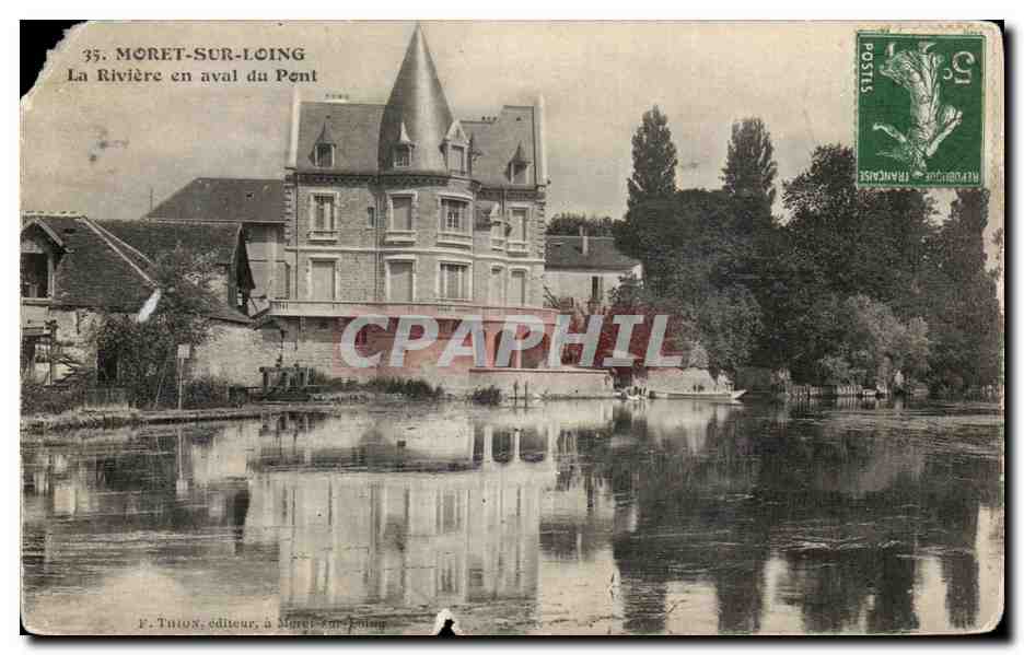 CPA Moret sur Loing La Riviere en aval du Pont