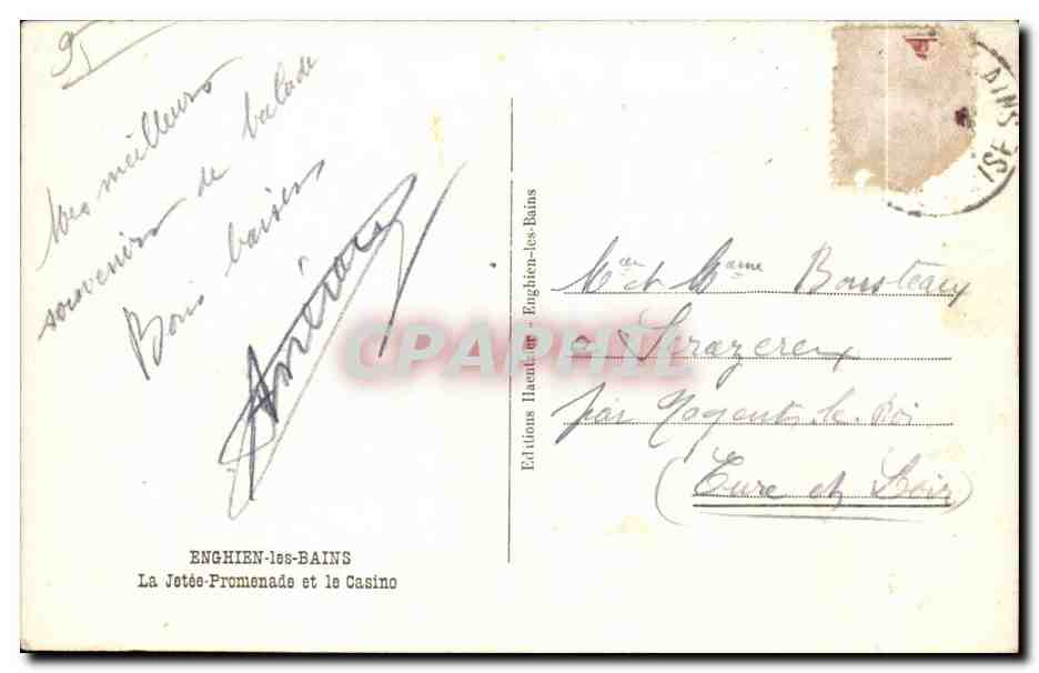 La Jetée-Promenade et le Casino — Enghiën-les-Bains — Éditions Illeintour — Verso