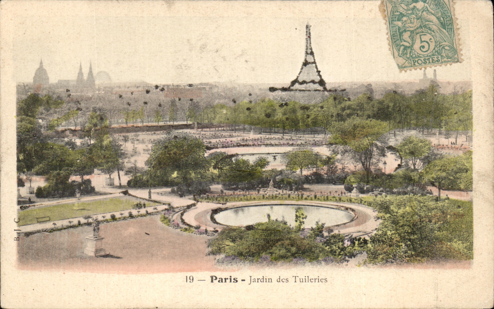 CPA Paris Jardin des Tuileries Tour Eiffel