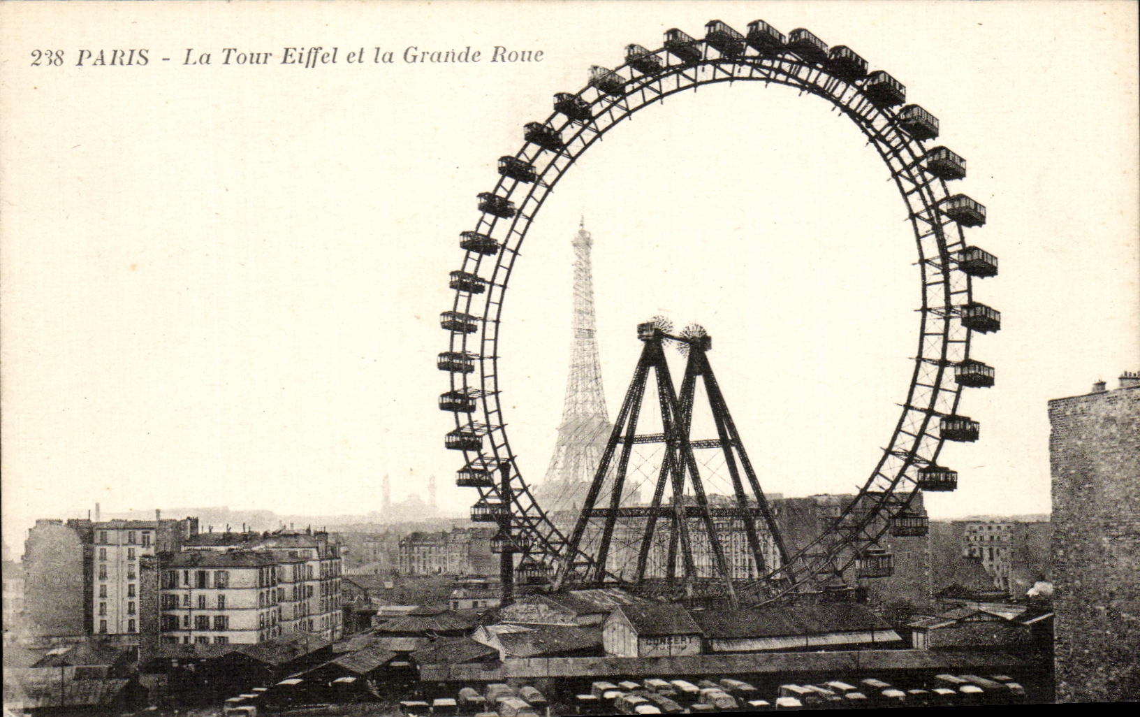 CPA Paris La Tour Eiffel et la Grande Roue