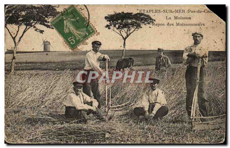 CPA Etaples sur Mer La Moisson Repos des Moissonneurs TOP