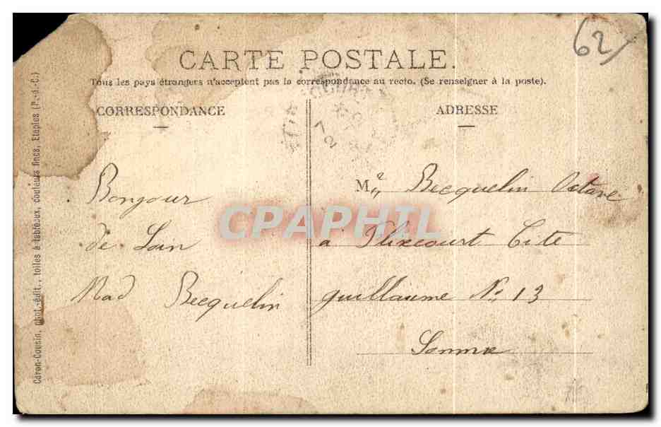 CPA Etaples sur Mer La Moisson Repos des Moissonneurs TOP — Back