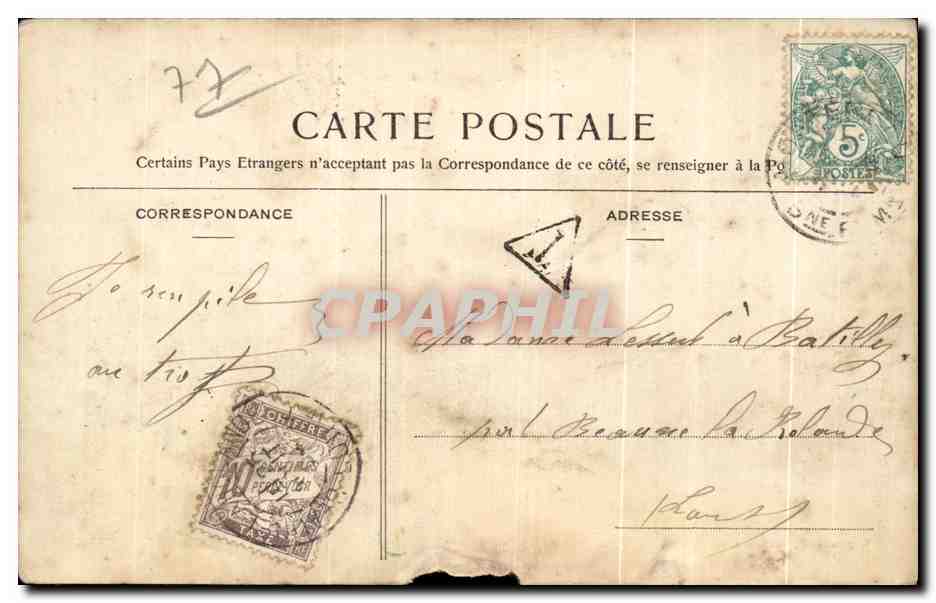 CPA Montereau La Halle Marche TOP — Rückseite