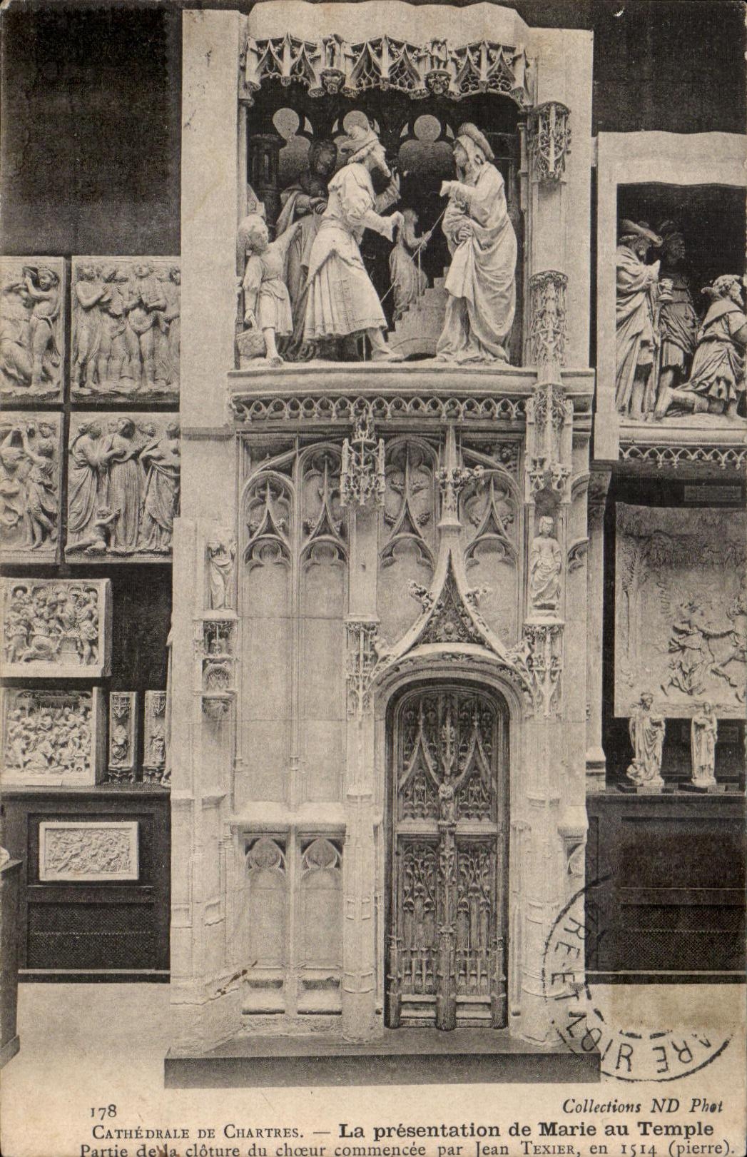 Cathédrale de Chartres — La présentation de Marie au Temple — partie de la clôture du chœur commencée par Jean Texier en 1514 (pierre)
