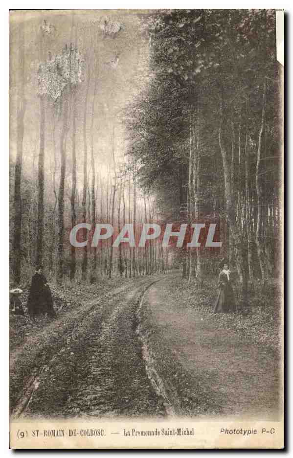 CPA St Romain De Colbosc La Promenade Saint Michal