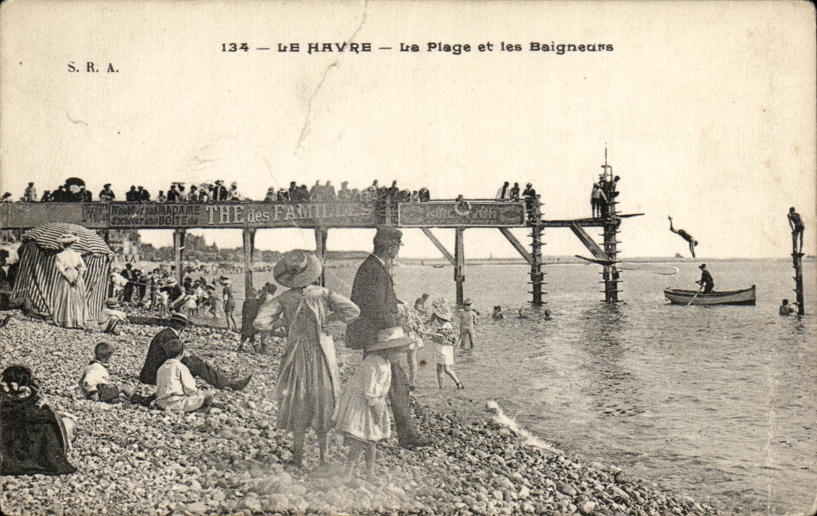 CPA Le Havre Le Plage et les Baigneurs