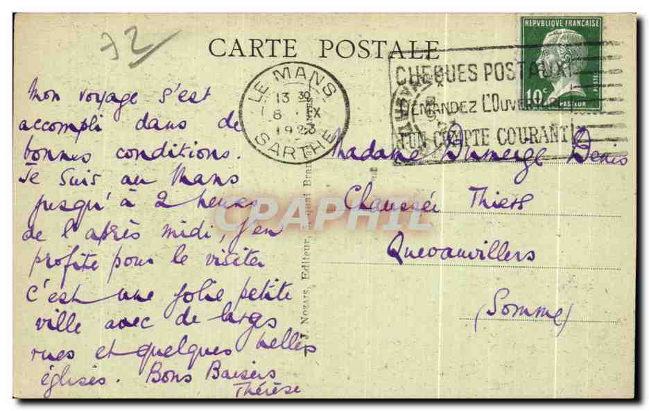 CPA Le Mans L Abside de la Cathedrale Marche  — Rückseite