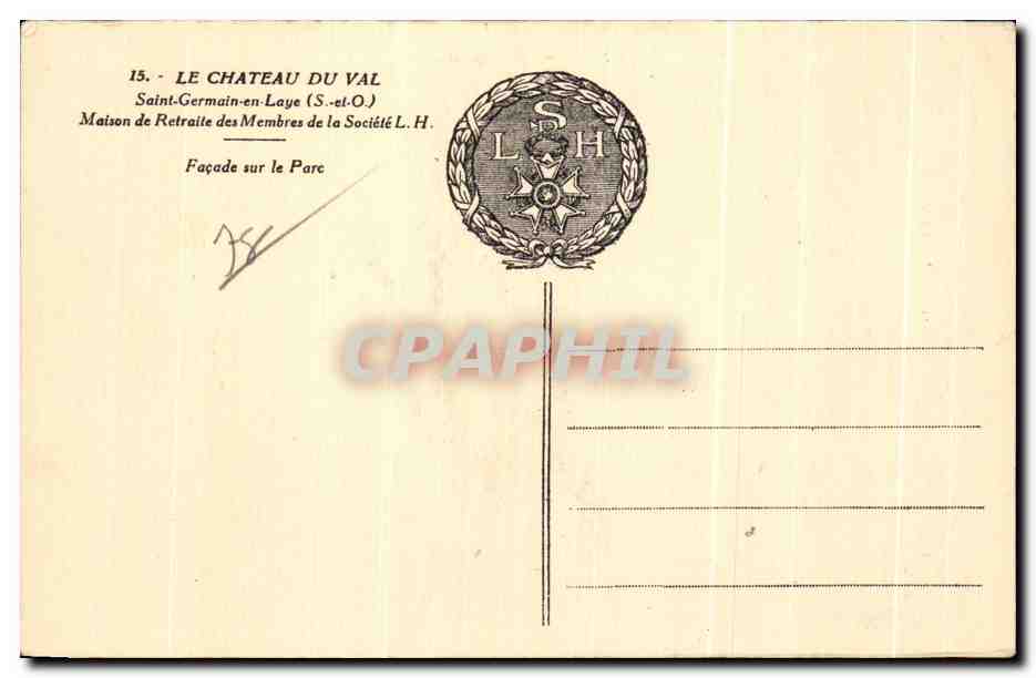 Château du Val — Saint-Germain-en-Laye — Collection de la Légion d'Honneur — Verso