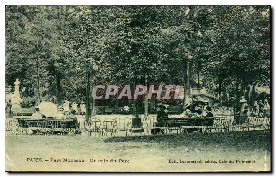 CPA Paris Parc Monceau Un Coin du Parc