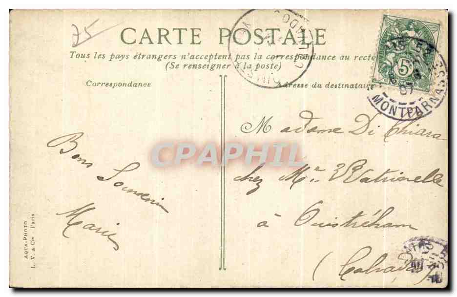 CPA Paris Le Jardin des Plantes Le Cedre du Liban — Back
