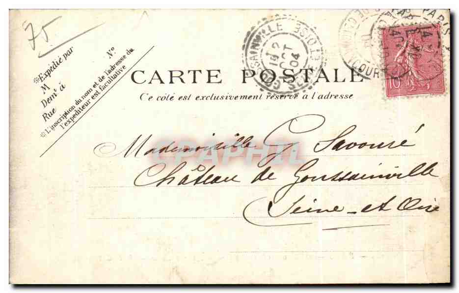 CPA Paris Des Cedres Au Jardin Des Plantes — Rückseite