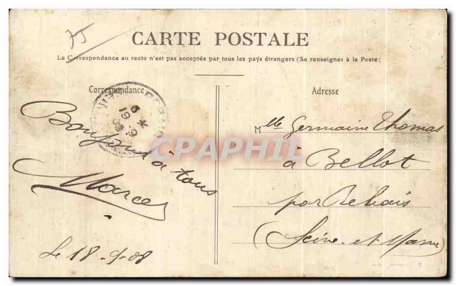 CPA Bois de Bois Boulogne Le Palmarium — Rückseite