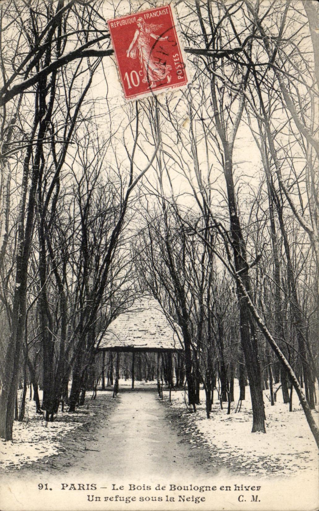 CPA Paris Bois de Bois Boulogne en hiver Un refuge Sous la Neige