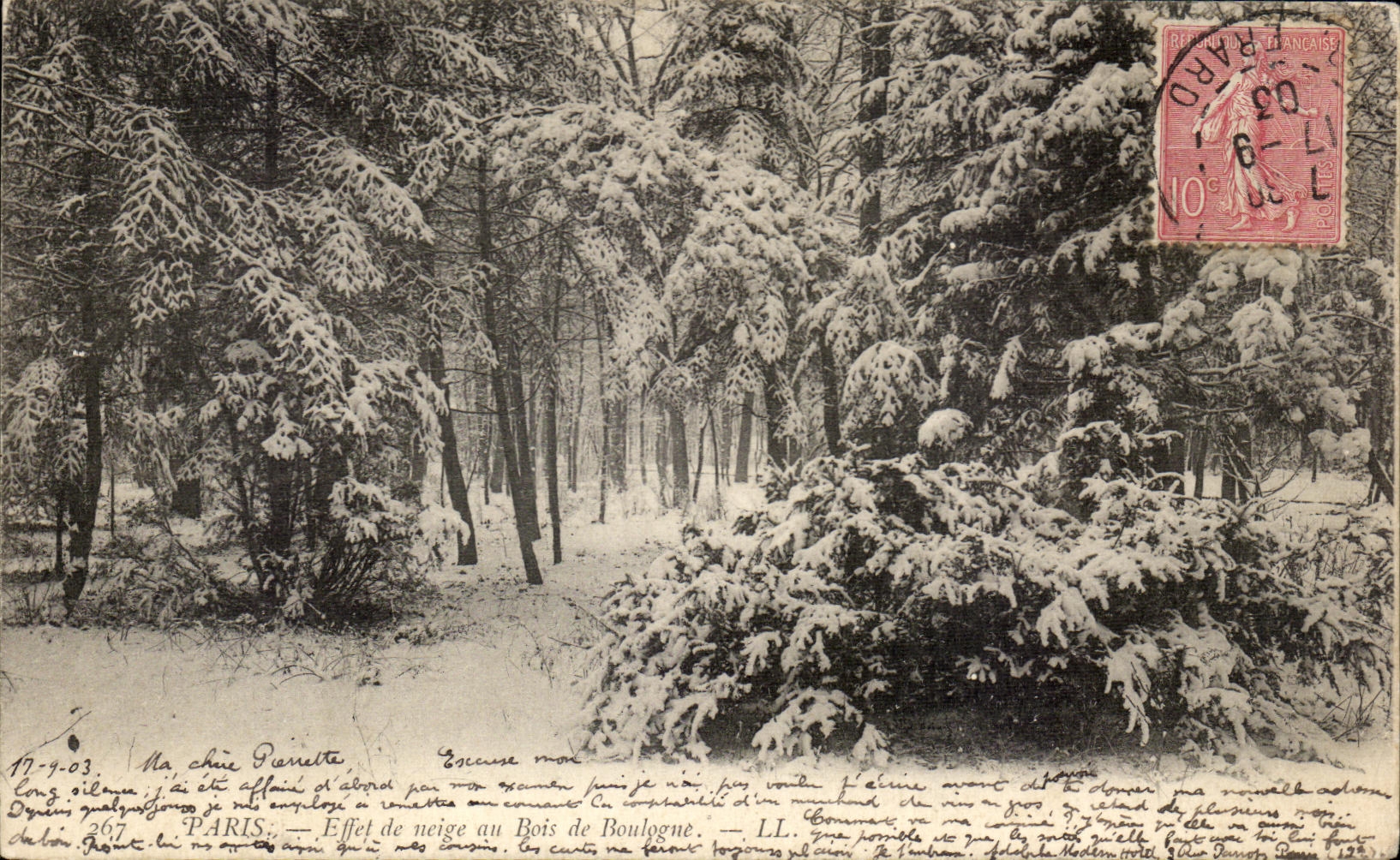 CPA Paris Effet de neige au Bois de Boulogne 