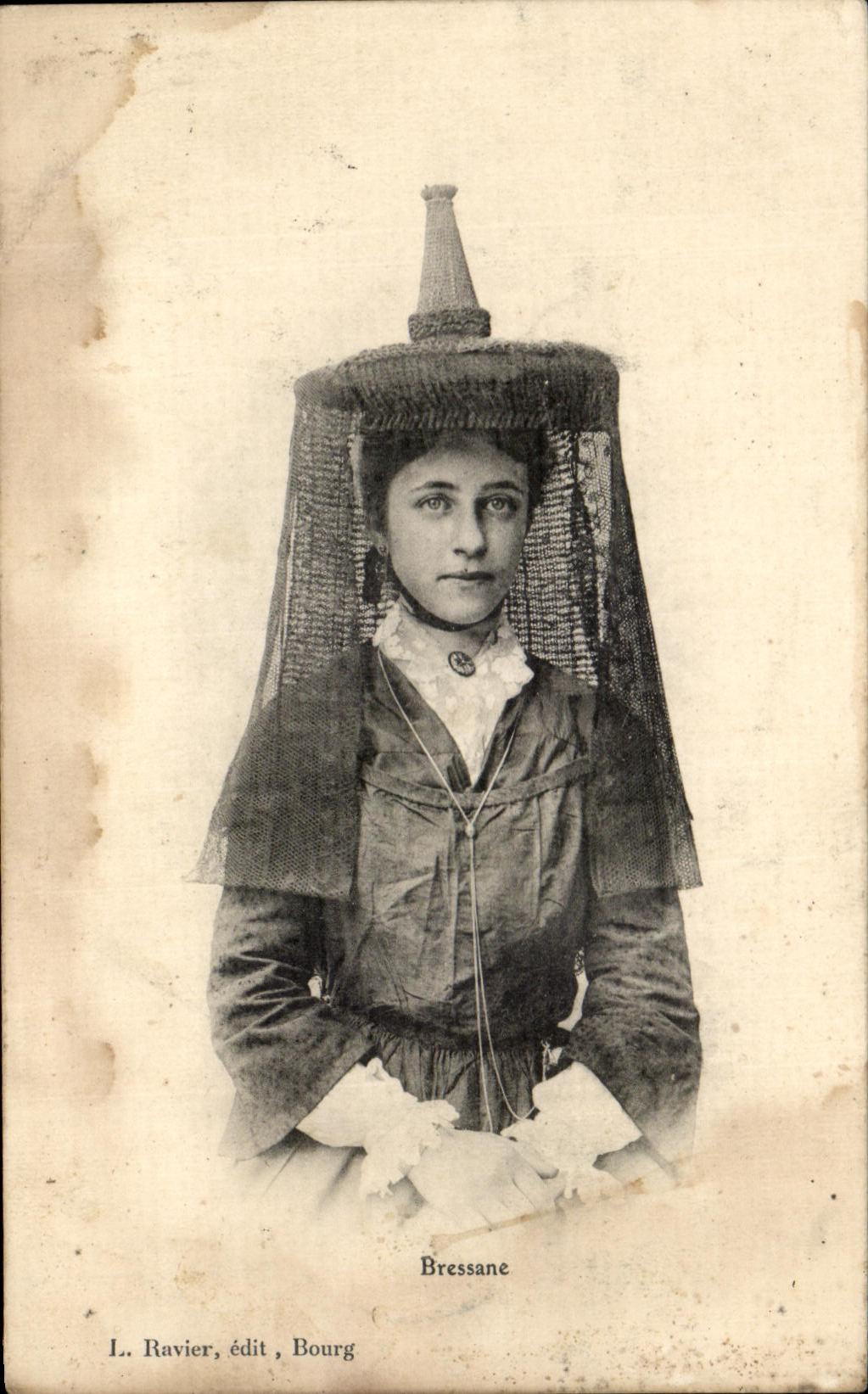 CPA Bressane Folklore Costume Femme