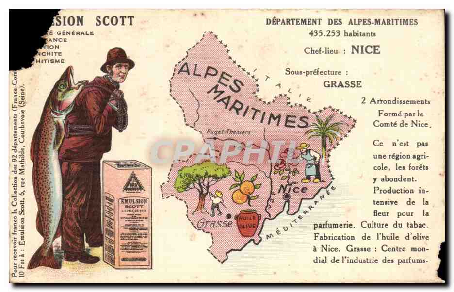 CPA Grasse Sous prefecture Nice Poisson Peche Pecheur