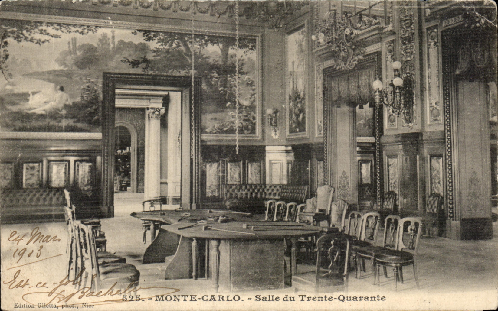 Monte-Carlo — Salle du Trente-Quarante — Edition Gilètta, phot., Nice, n° 525