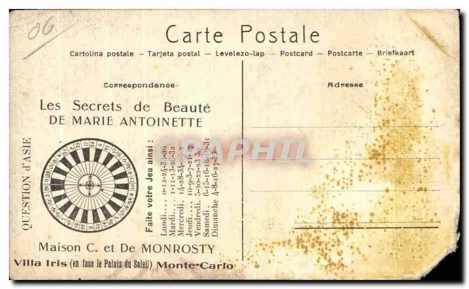 CPA Monte Carlo Interieur du Casino Recolte des Olives Monaco — Verso