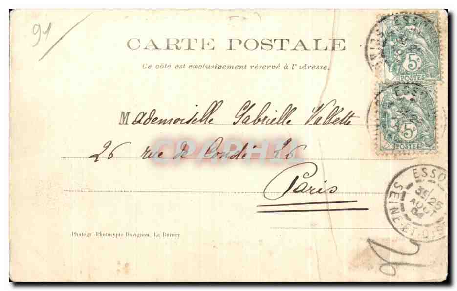 CPA Essonnes Les Papeteries — Rückseite