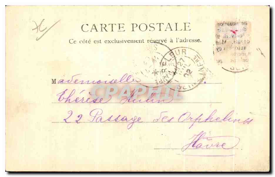 CPA Le Havre Souvenir du L Entree du Port — Rückseite