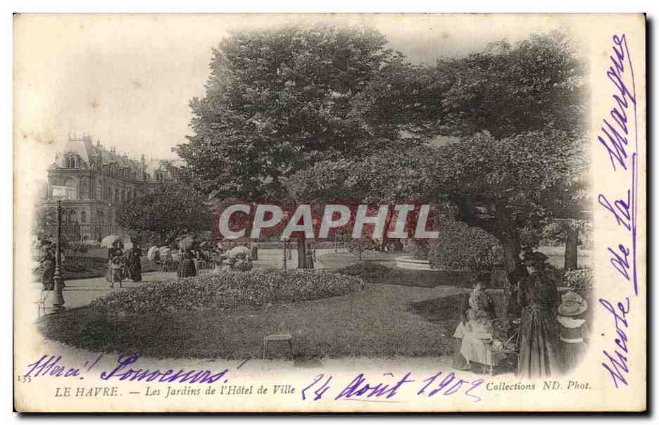 CPA Le Havre Les Jardins de L Hotel de Ville