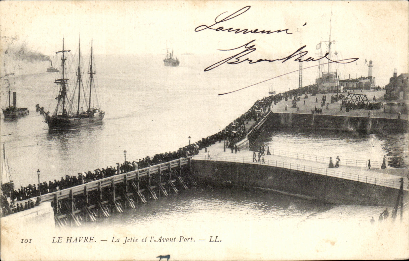 CPA Le Havre La Jetee et avant Port Bateau Voilier 