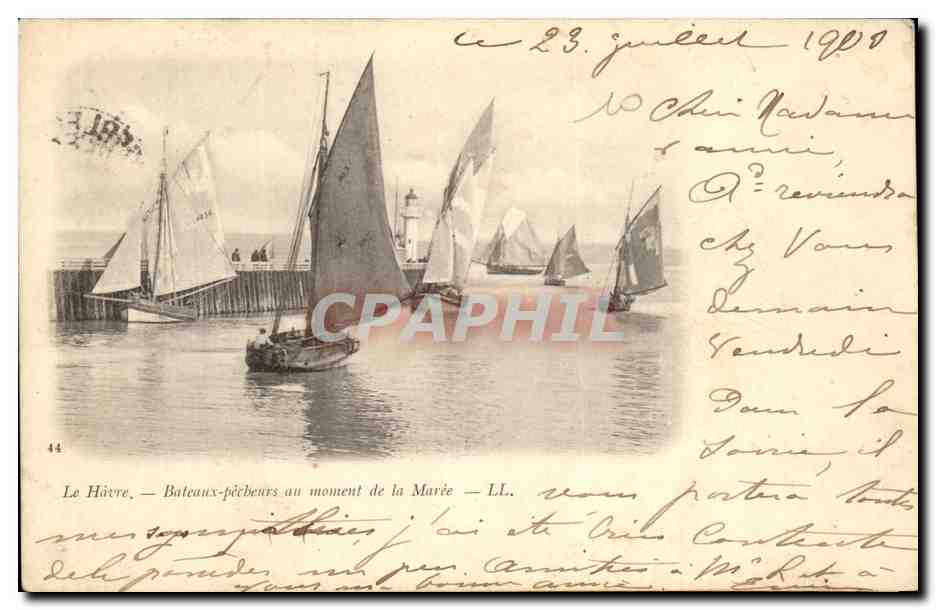 Le Hâvre — Bateaux-pêcheurs au moment de la Marée — LL.