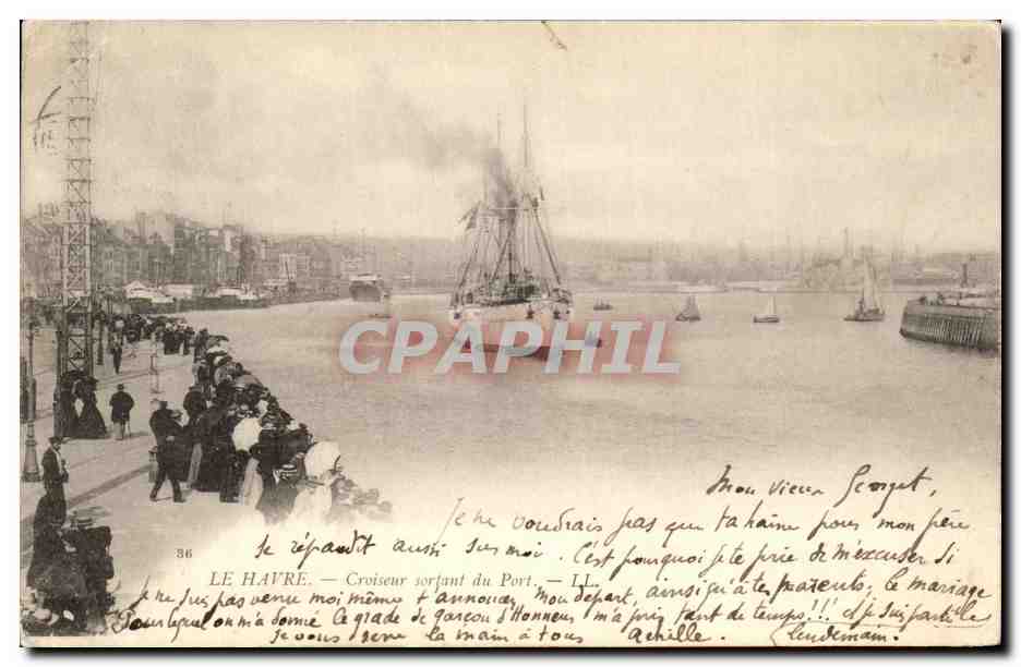 CPA Le Havre Croiseur du Port Bateau