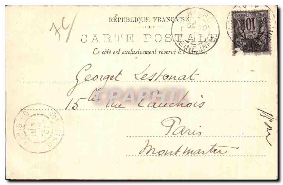 CPA Le Havre Croiseur du Port Bateau — Verso