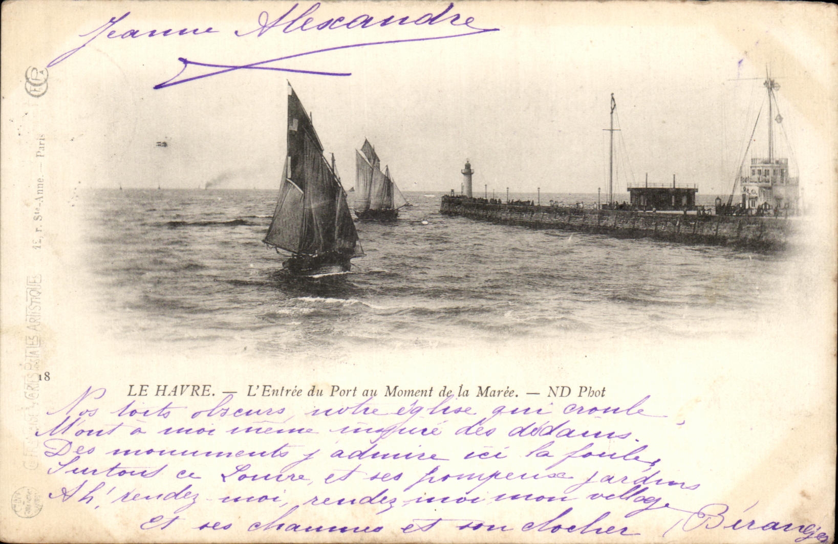Le Havre — L'Entrée du Port au Moment de la Marée — ND Pbot