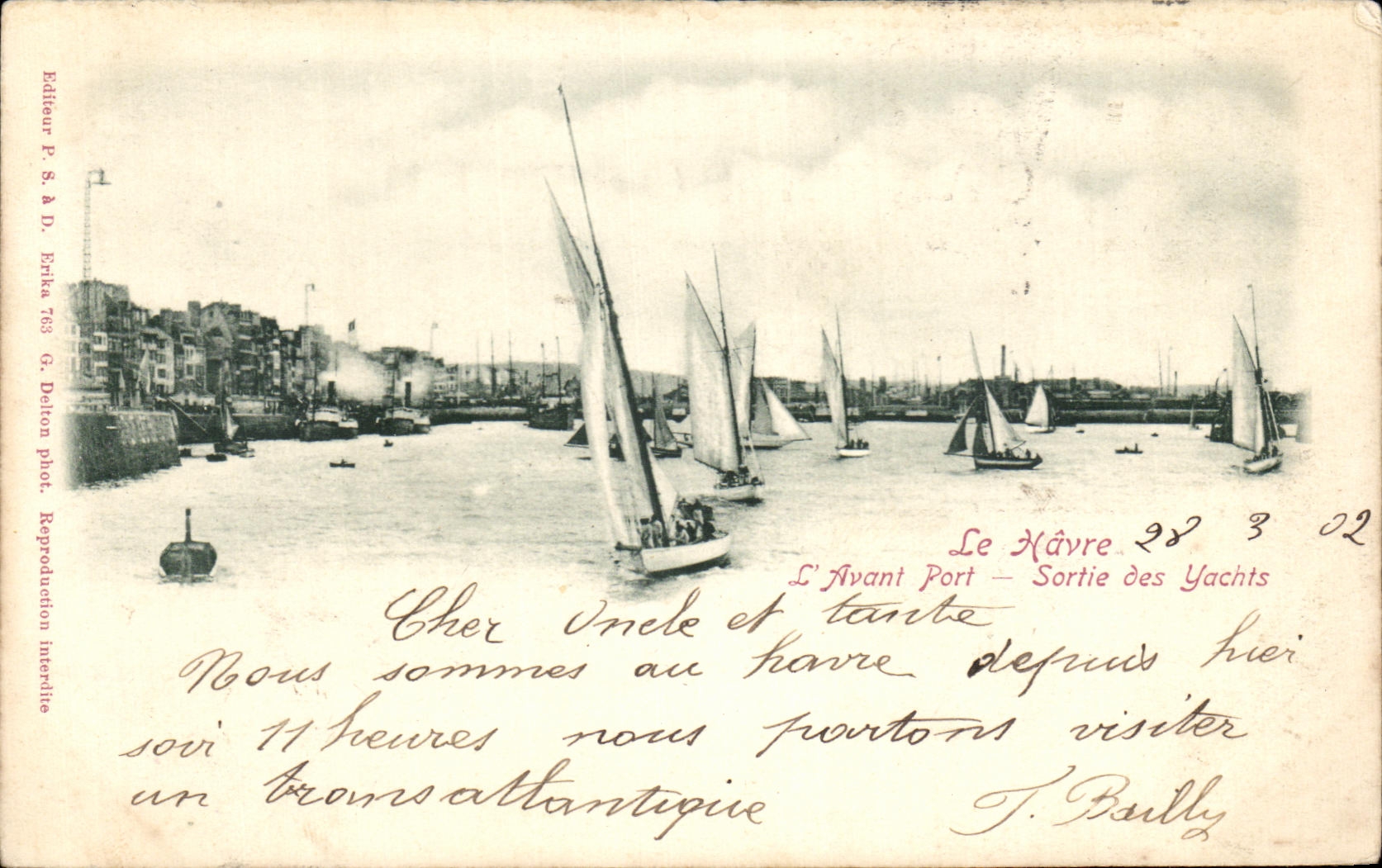 Le Havre — L'Avant Port — Sortie des Yachts — Éditeur P. & D. Erika 763 G. Delton phot.