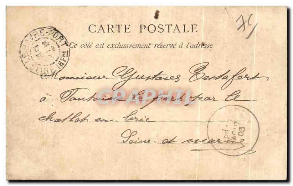 CPA Le Havre Les au Jetees Moment de la maree Bateaux — Rückseite