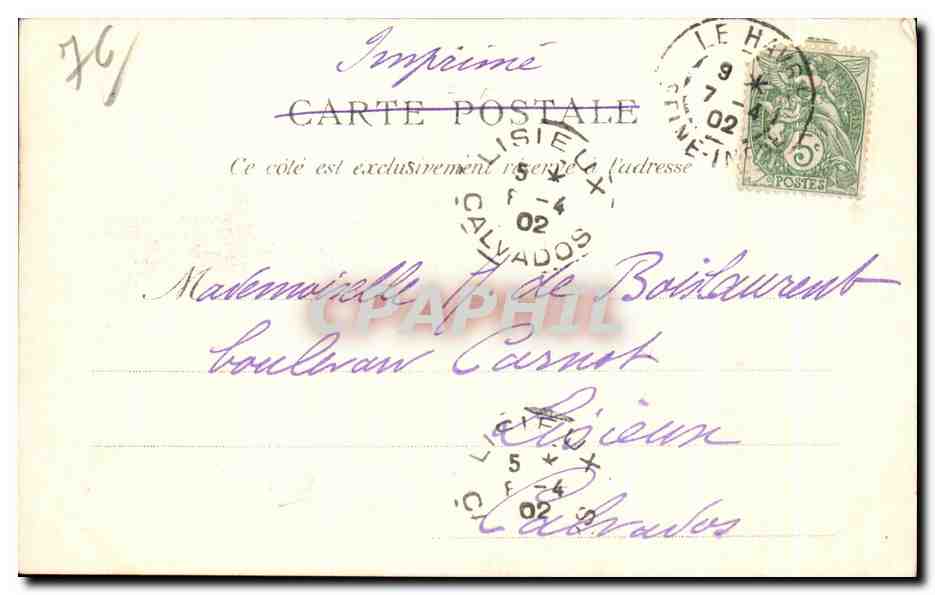 CPA Le Havre Hateau Southampton et Avant Port — Rückseite