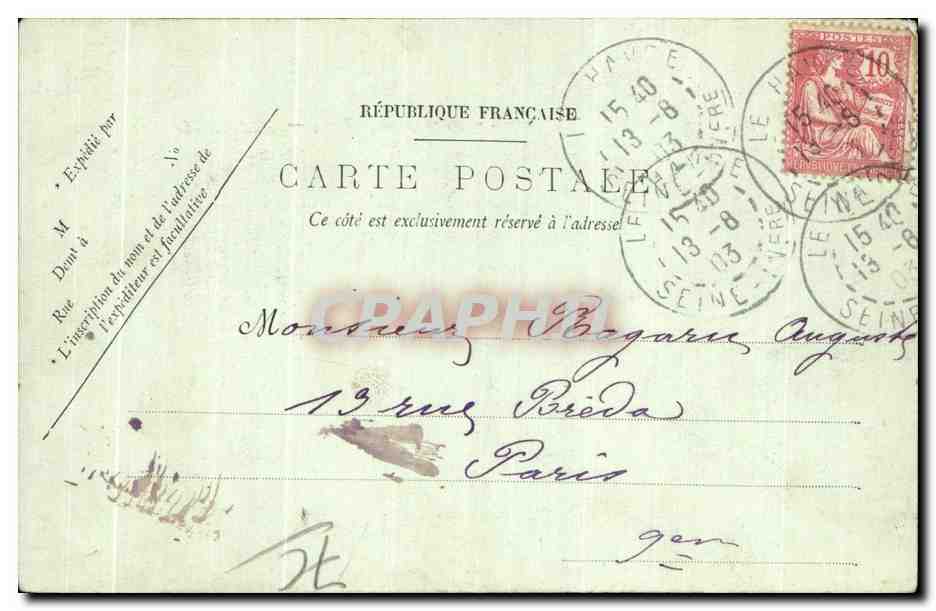 CPA Le Havre Vue Generale de la Cote — Rückseite