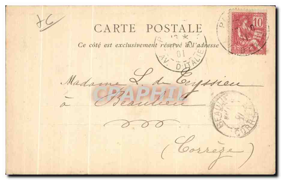 CPA Abbave De Graville Sainte Honorine La Vierge Noire — Rückseite