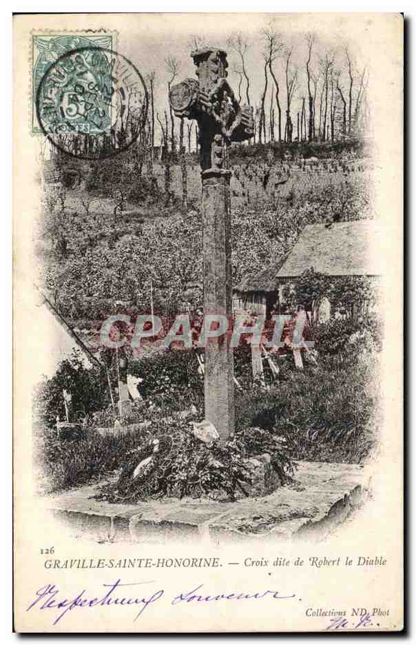 CPA Graville Sainte Honorine Croix Dite de Robert le Diable