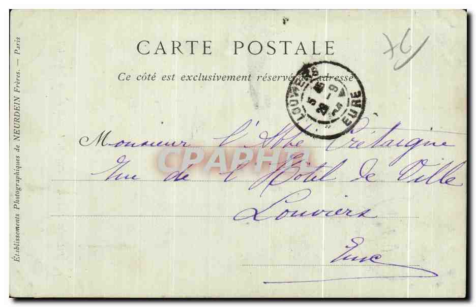 CPA Graville Sainte Honorine Croix Dite de Robert le Diable — Rückseite
