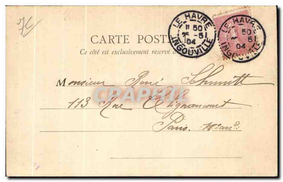 CPA Le Havre Nounelle Chapelle — Rückseite