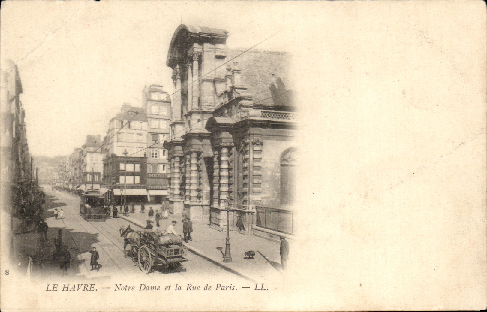 CPA Le Havre Notre Dame et la Rue de Paris