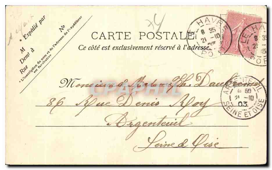 CPA Le Havre L Eglise St Francois — Rückseite