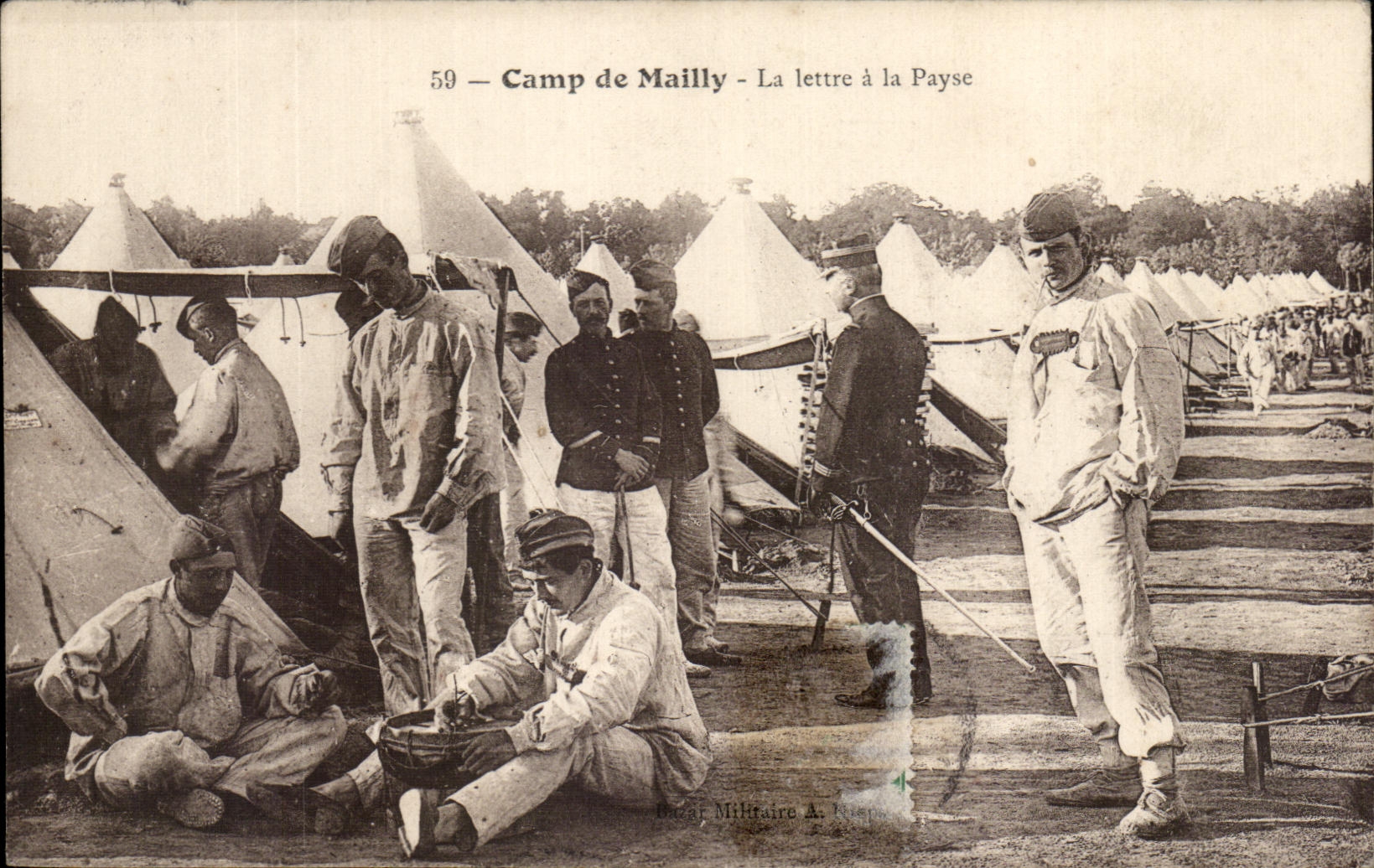 Camp de Mailly — La lettre à la Payse — Éditeur Militaire A. Riep